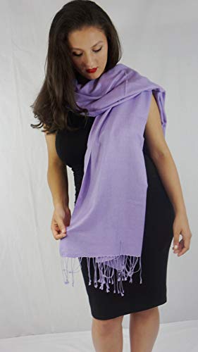 Solid Pashmina Shawl, Scarf, Wrap & Stole(Regular Size) Lavender4
