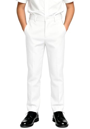 Image of DHTS Boys Dress Pants (Size 2-20 Years) Slim Fit Uniform Pants for Toddler & Teens
