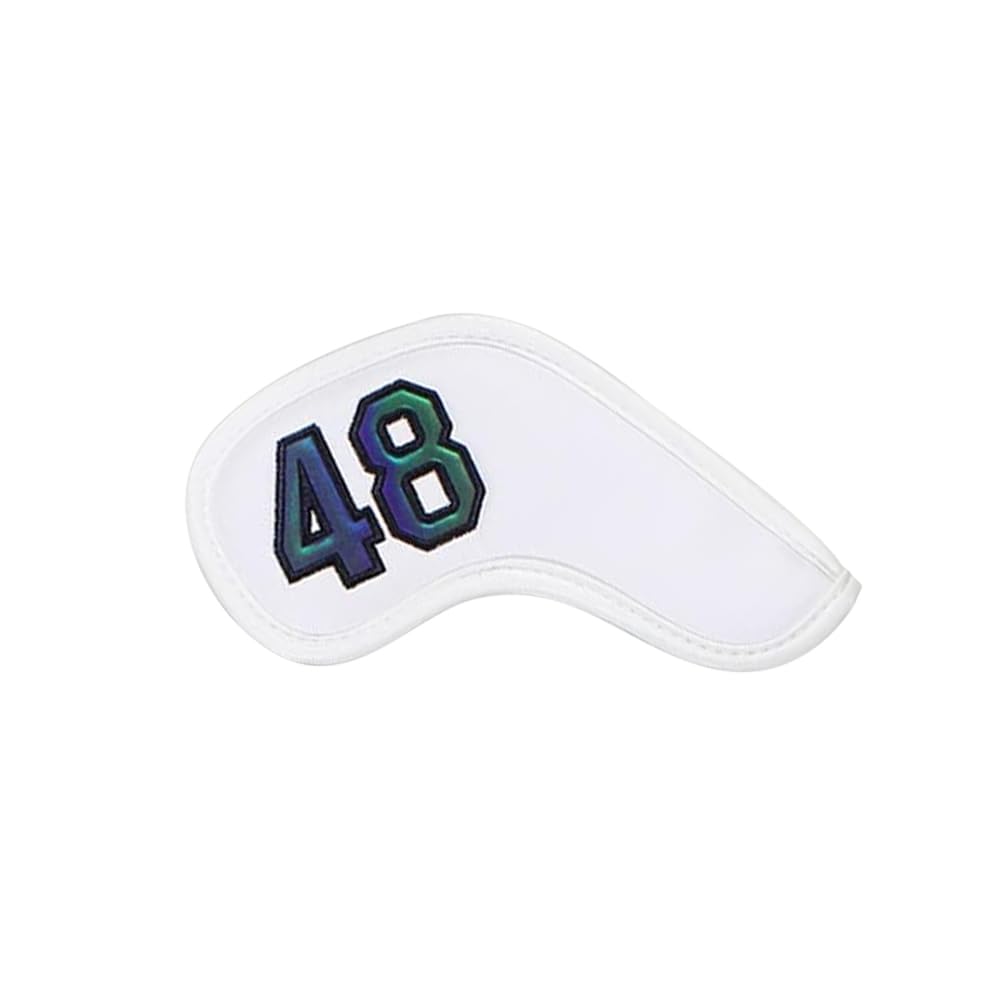 Scott Edward 1PCS Golf Club Head Covers for Irons Wedge, Golf Magnetic Wedge Covers PU Leather Waterproof Head Covers for All Brands White Gradient Color, 48 Degree