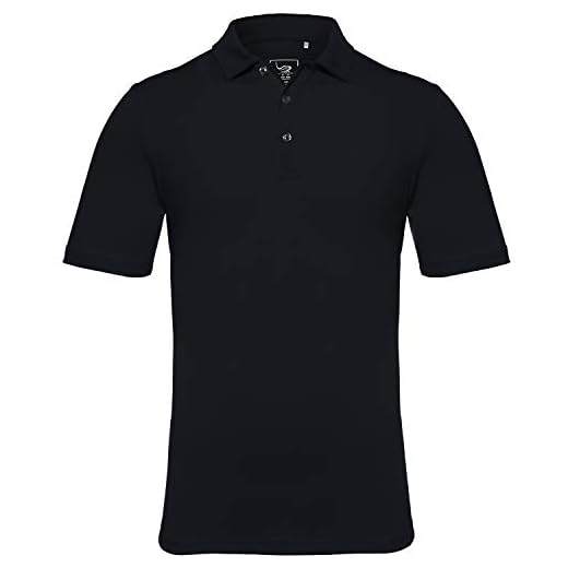 EAGEGOF Camisa polo de golf de manga corta para hombre, ajuste estándar, 011-negro, XX-Large