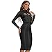 HLBandage Elegant High Neck Long Sleeve Hollow Out Celebrity Bandage Dress (XS, Black)