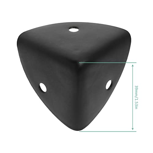 Image of Create idea 8PCS 39mm Corner Angle Brace Protectors Scalloped Metal Right Angle Corner Guards for Wooden Box Desk Chest Case Flightcase Black
