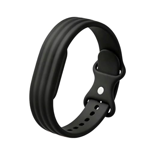 KONXISA �����o���h Google Fitbit Air �Ή� �o���h �ʋC���̏_�炩���V���R���x���g �������� �y�� ���K �ϋv�� �h�����h�� �j�����p �X�^�C���b�V���r���v�x���g�i�u���b�N�j