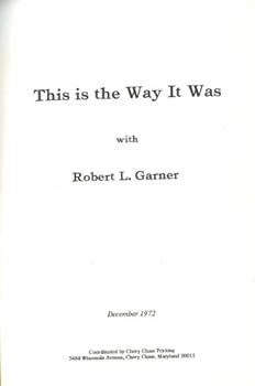 Hardcover This is the Way it Was Book