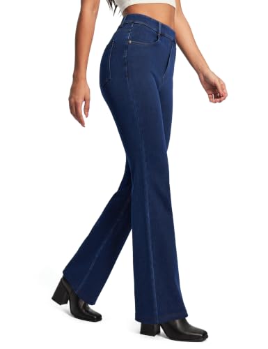 IUGA Stretchy Bootcut Jeans for Women High Waisted, Standard, Dark Blue, M