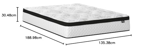 Signature Design by Ashley Full Size Chime 12 Inch Medium Firm Hybrid Mattress with Cooling Gel Memory Foam for Pressure Relief