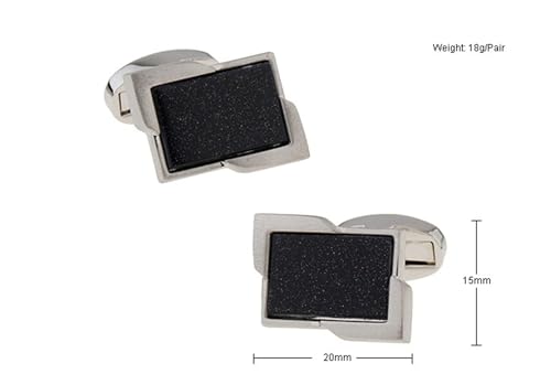 Gemelos de plata rectangulares para regalar a hombres con camisa de traje 4