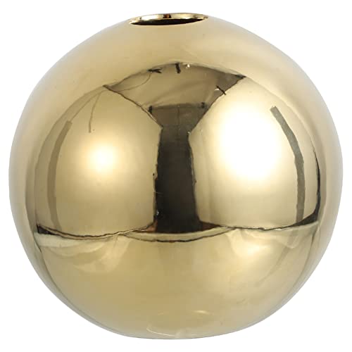 Mobestech Jarrón de Cerámica de Escritorio Dorado Florero Esférico Adorno Hogar Decoración de Oficina Maceta para Plantas Suculentas