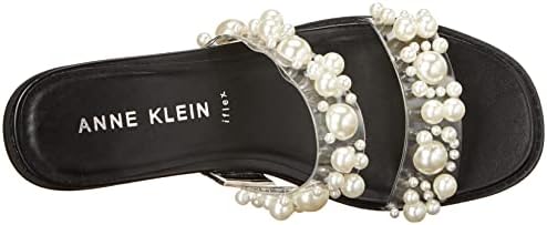 Anne Klein womens Slide Sandal, Clear/Black, 8.5 US | Image 4