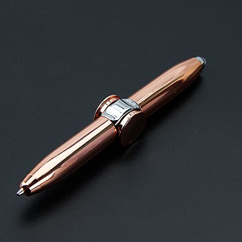 Rotating Pen Led Rolling Finger Ballpoint Pen,Multifunction Finger Gyro Spinn Rotating Pen, Fingertip Gyro Penï¼ŒLuminous Spinning Pen, Decompression Ballpoint Pen Pen. (rose gold)