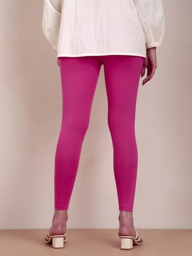 Image of TWIN BIRDS Super Stretchable Cotton Elasthane Fabric Ankle Length Leggings for Women