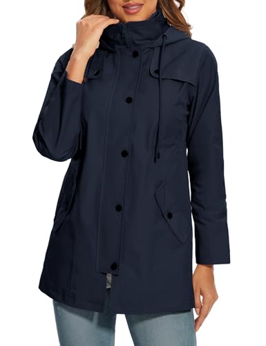 UMIPUBO Giacca Impermeabile Donna Leggero Lunga Cappotto con...