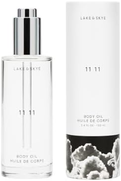 Lake & Skye 11 11 Body Oil - Hydrating with Vitamin E & Almond Oil - Clean Skin Musk, Sheer & Uplifting Scent - 3.4 fl oz (100 ml)