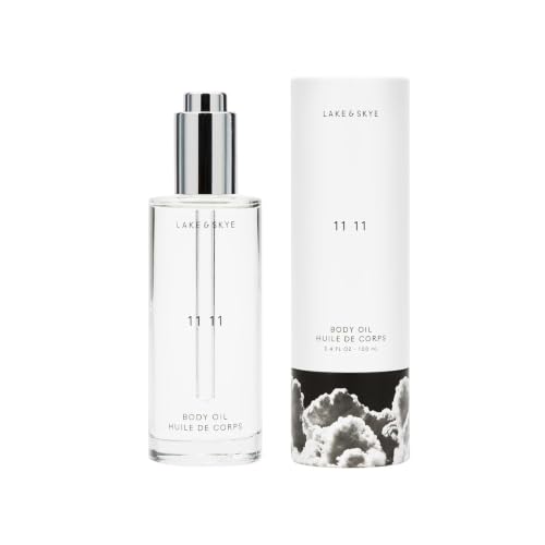 Lake & Skye 11 11 Body Oil Mini - Hydrating with Vitamin E & Sweet Almond Oil - Clean Skin Musk, Sheer & Uplifting Scent - 0.33 fl oz (10 ml)