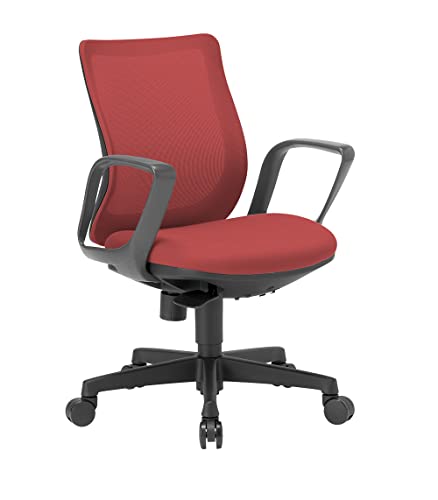 [機能とデザインの融合 OA-3215B (サークル肘/背ブラック) ]アイコ オフィスチェア デスクチェア メッシュ ロッキング 人間工学 テレワーク(ローバック/カーマイン)