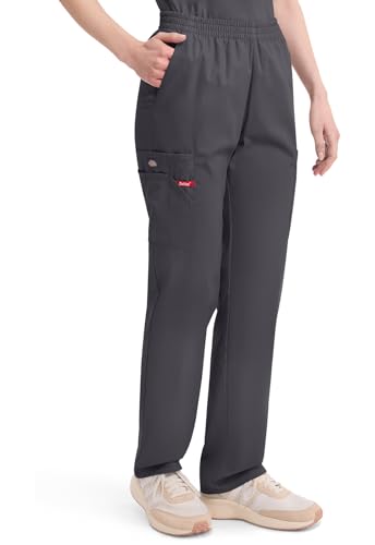 Image of Dickies EDS Signature Scrubs for Women, Elastic Waist Pull-On Cargo Pants for Women in Soft Brushed Poplin - 86106