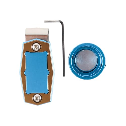 CENPEK Porte-craie pour queue de billard en alliage d'aluminium, craies assorties de différentes formes [rond] bleu marron