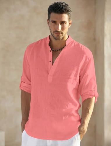 Image of Men's Kurta || Chinese Collar Long Sleeves || Straight Hip Length Kurtas || Short Kurta for Men || for Festival || Function || Occasion Wear Fancy Kurta for || Best Gifts for Men