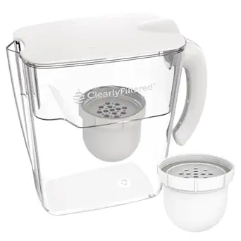 Clearly Filtered Water Pitcher with Filter + Additional Replacement Filter