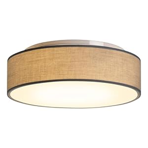 Zedelmaier Deckenlampe Stoff Rund 38cm E27x2 max.40W Deckenleuchte Taupe Stoffschirm Wohnzimmer Schlafzimmer Küche Flur Kinderzimmer Lampe Decke Lampenschirm