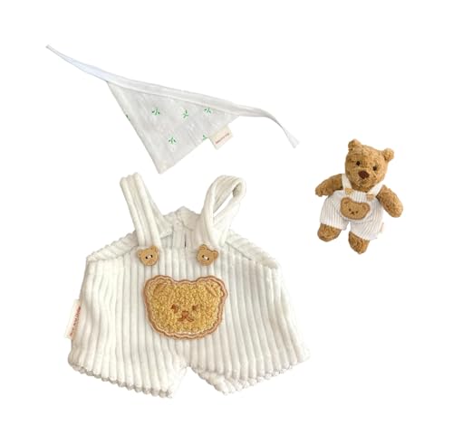 LICHADUOLE 7-inch Tiny Bear Outfit 16cm: Slim Fit Overalls for Small Stuffed Animal/Teddybear（NO Doll）