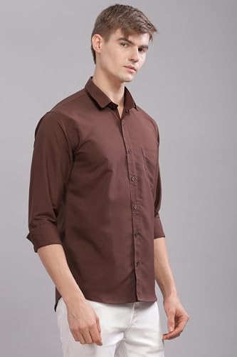 Image of Men's Cotton Blend Slim Fit Shirt | Full Sleeve Casual wear for Men | Comfortable Office Wear Shirt for All Seasons