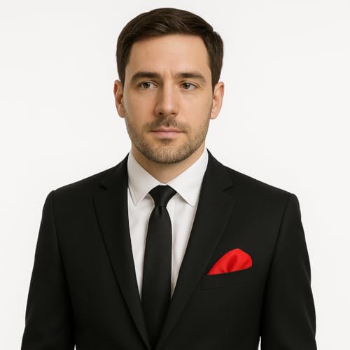 Image of LEONARDI Men's Solid Pocket Square | 30cm x 30cm | Smooth texture | Microfiber | Pack of 1 |