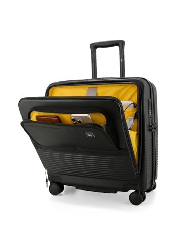 Image of EUME Overnighter Pro Luggage Trolley for Travel 18 inch, Cabin Bag | Trolley Bag Small for Luggage | with Laptop Sleeve | 100% German Bayer Polycarbonate - Charcoal Black
