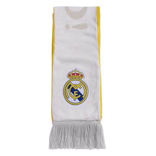 adidas Unisex-Adult Real Madrid Home Scarf, White/Bold Gold/Solid Grey, No Size