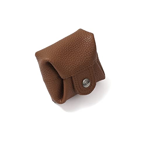 Image of Cockatoo Genuine Leather Coin Pouch Change Holder, Mini Snap Pocket Wallet for Men Women (Brown, Large)