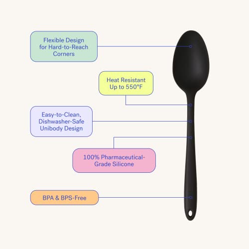 GIR: Get It Right Silicone Pasta & Spaghetti Spoon - 13-In Slate Modern - Heat-Resistant Silicone Ladle & Pasta Fork - Gentle on Nonstick Surfaces by GIR - Image 2