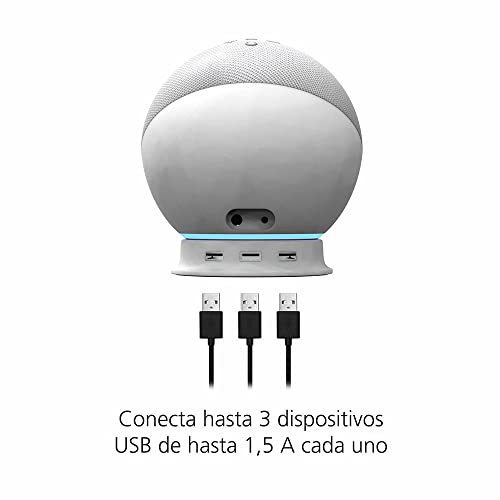 Base de carga USB para Echo 4.ª generación en color blanco, accesorio oficial Made for Amazon 3