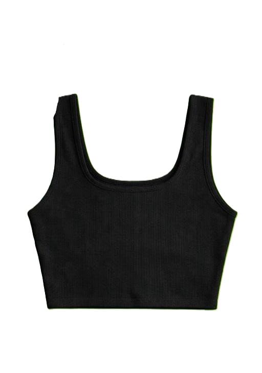 Image of Women Slim Fit Sleeveless Crop Tank Top Set Soft Ribbed Stretchable Comfortable Modern Daily Outfit