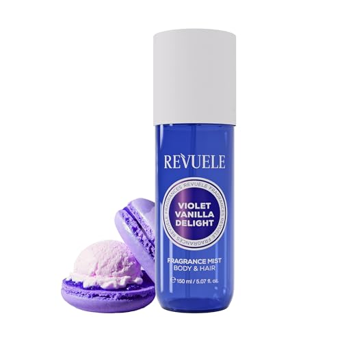 REVUELE Violet Vanilla Delight Body Mist 150 ml – Profumo Corpo Donna Gourmand con Vaniglia, Spezie e Legno di Sandalo – Fragranza Dolce, Calda e Sensuale, Spray Corpo Profumato per Pelle e Capelli