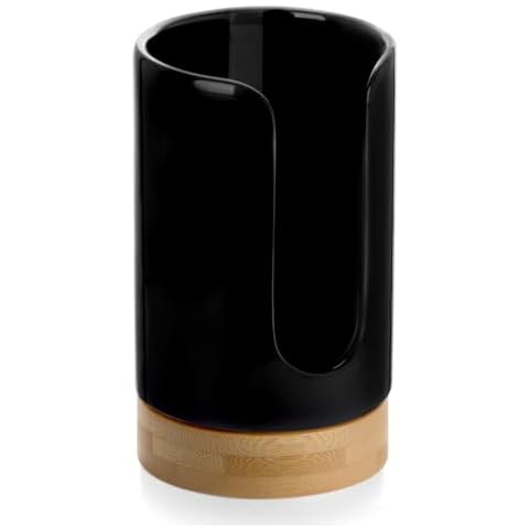 Viosuniu Classic 3 Ceramic Cup Dispenser, 5 Ounce, Child Safe, Essential Bathroom Accessories for Toothbrush Holder and Mouthwash Cup Dispenser Cover