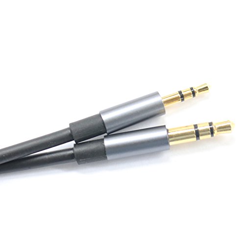 Black 1.5ft Gold Plated Design 3.5mm Male to 2.5mm Male Car Auxiliary Audio Cable Cord Headphone Connect Cable for Apple, Android Smartphone, Tablet and MP3 Player