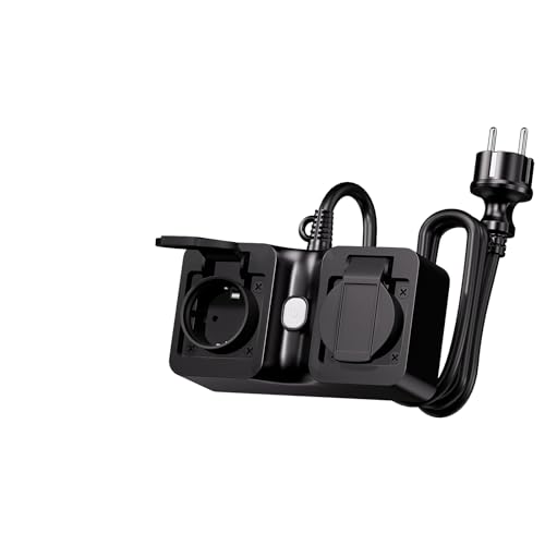 Meross Smart Outdoor Steckdose, Meross WLAN Steckdose, Außensteckdose, wasserdicht IP44, funktioniert mit Alexa und Google, 16 A, 1,5 m Kable