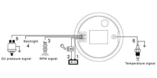 Motor Meter Racing W Pro 85Mm 3-3/8" 4 In 1 Tachometer 8000 Rpm Water Temp °C/°F Oil Pressure Bar/Psi Hour Meter Waterproof Black Dial White Led For Car Truck Diesel Engine Marine Boat Yacht #TOP7