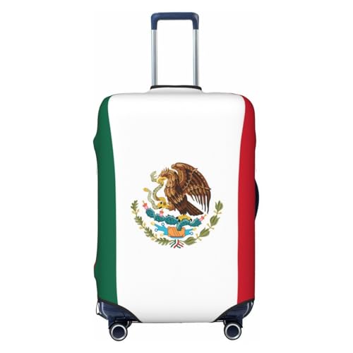 Flag Of Mexico Print Suitcase Cover Luggage Protector Washable Elastic Fashionable Travel Gear Cover