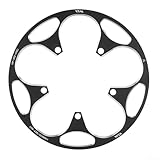 130BCD Kettenschutz für Radfahren Rennrad mit Aluminiumlegierung Ritzelschutz Abdeckung und Kurbelplatte für verbesserte Sicherheit (50T-54T Schwarz)