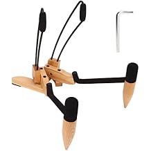 Premium Wooden Guitar Stand Foldable, Portable and Stable for Guitars, Basses and Cellos with Beautiful Ashtree Wood Texture