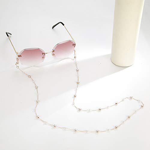 Teamer Pearl Beaded Eyeglass Chain Sunglass Strap Eyeglass Holder Reading Retainer Strap For Women (Rose Gold) #TOP1