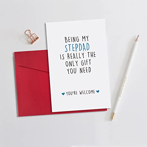 Ogeby Funny Father’s Day Card For Stepdad, Cheeky Birthday Card For Him, Being My Stepdad Is Really The Only Gift You Need #TOP2