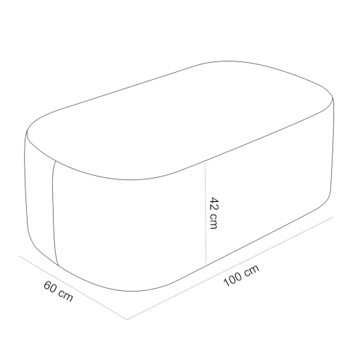 Puff Decorativo Orgânico para Living Quarto 100cm Doha W01 Couríssimo Camel - Lyam Decor