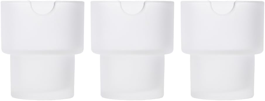 Stackable Borosilicate Glass Flower Pots Ashtray Set, Plantasia/Honeycomb/Fog/Charcoal, 2.3"H x 1.9" Diameter (Plantasia)