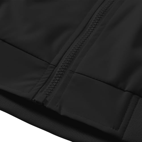 Men Solid Color Round Neck Work Jacket Long Sleeve Casual Fashion Coat with Zipper Pockets4