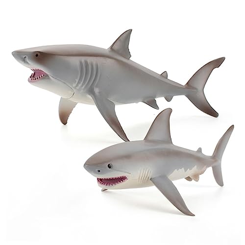 TOGEVAL Simulação Grande Tubarão Branco Esculturas Do Oceano Decoração Para Casa Micro Figura Figura