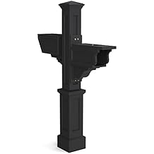 Mayne Signature Plus Mailbox Post with Newspaper Slot and Planter Weather-Resistant, Durable Classic Design Easy-to-Install Outdoor Mailbox Post