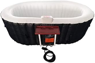 ALEKO Inflatable Hot Tub Spa | Personal High Powered Jetted Bubble | 145 Gallon | Black and White