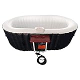 ALEKO Inflatable Hot Tub Spa with 1200W Heater & 130 Bubble Jets - Portable Hot Tub with Digital Controls, Filter Pump & Cover - Black & White, 145 Gal - 2 Person (Oval)